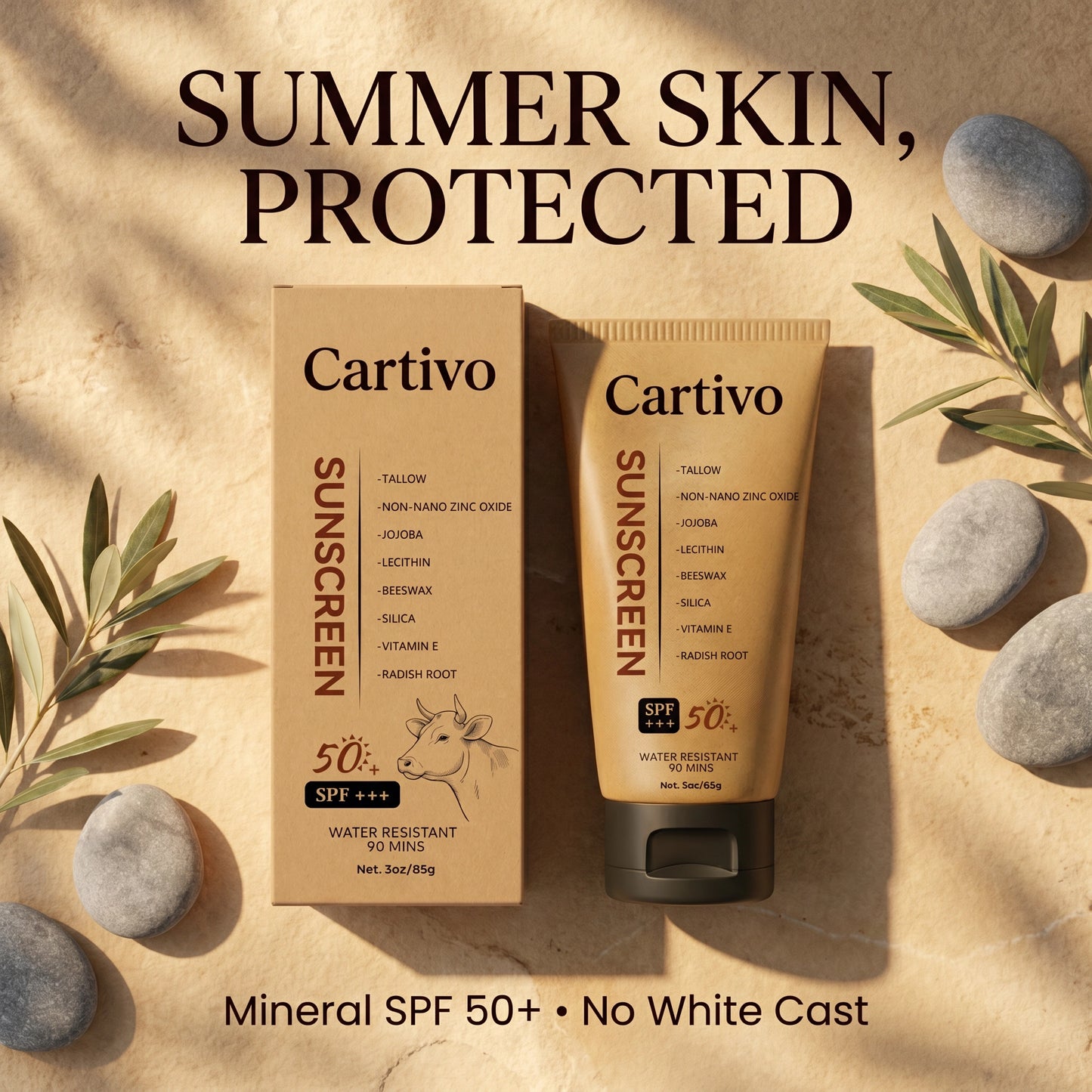 SPF 50++ Tallow Sunscreen by Cartivo