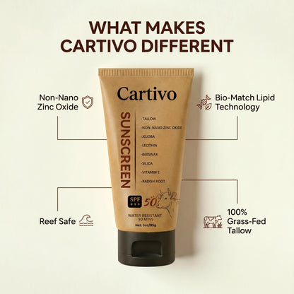 SPF 50++ Tallow Sunscreen by Cartivo
