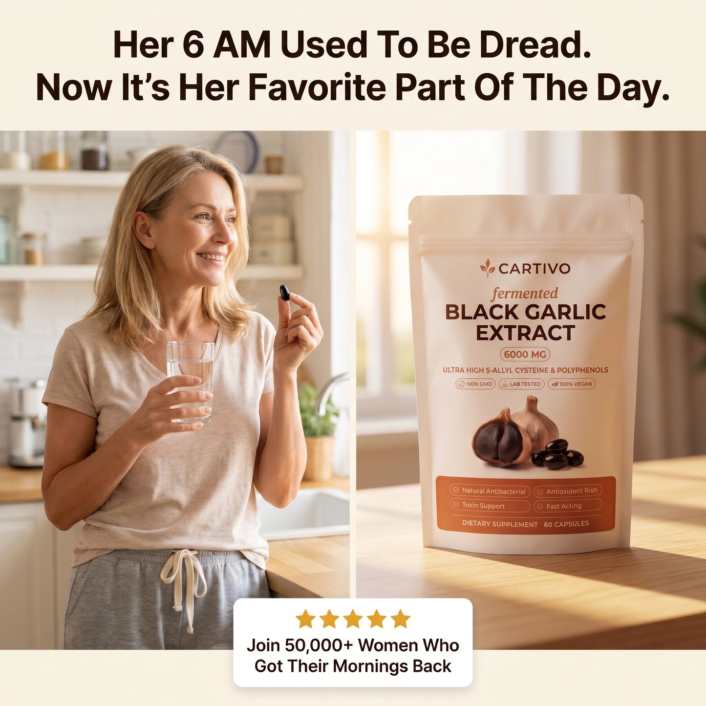 Cartivo Fermented Black Garlic Extract — Daily Rhythm Formula