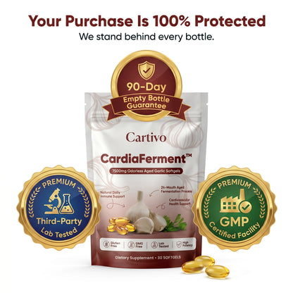 CardiaFerment™ — 7500mg Odorless Aged Garlic Softgels by Cartivo