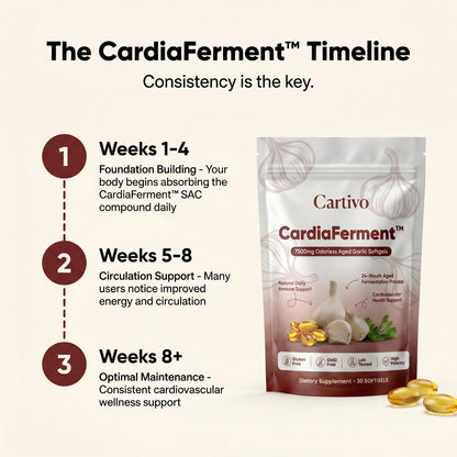 CardiaFerment™ — 7500mg Odorless Aged Garlic Softgels by Cartivo