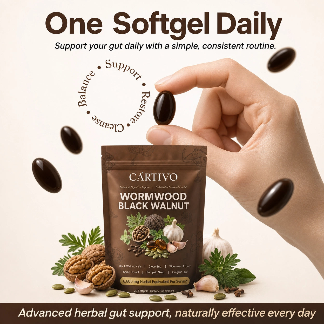 Cartivo Wormwood Black Walnut Softgels