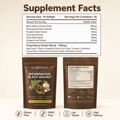 Cartivo Wormwood Black Walnut Softgels